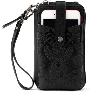image:imageThe Sak Womens Silverlake NS Smartphone CrossbodyBlack Leaf Embossed