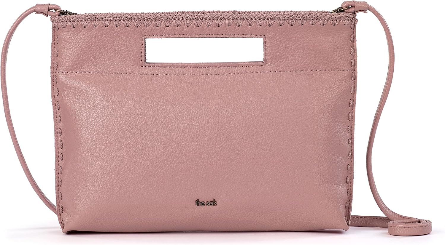 image:imageThe Sak Linden Convertible Crossbody Bag in Crochet Adjustable Multi Use StrapVintage Coral