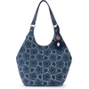 image:imageSakroots The Sak Roma Shopper Shoulder Bag Large Purse amp Tote Bag with Double Straps amp Zipper Pockets for Everyday amp TravelDenim Retro Flower