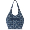 image:imageSakroots The Sak Roma Shopper Shoulder Bag Large Purse amp Tote Bag with Double Straps amp Zipper Pockets for Everyday amp TravelDenim Retro Flower