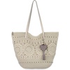 image:imageThe Sak Faye Tote Bag  Hand Crochet Womens Purse For Everyday amp Travel  Handbag With Zipper Pocket amp Shoulder StrapsNatural Medallion
