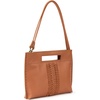 image:imageThe Sak Linden Convertible Crossbody Bag in Crochet Adjustable Multi Use StrapTobacco Vachetta