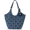 image:imageSakroots The Sak Roma Shopper Shoulder Bag Large Purse amp Tote Bag with Double Straps amp Zipper Pockets for Everyday amp TravelDenim Retro Flower