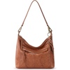image:imageThe Sak Alameda Hobo Bag  Hand Crochet Large Womens Purse for Everyday amp Travel  Durable Handbag amp Tote With Zipper Pocket  Tobacco Floral Emboss