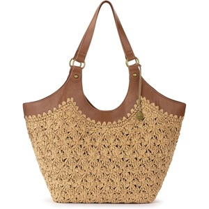 image:imageSakroots The Sak Roma Shopper Shoulder Bag Large Purse amp Tote Bag with Double Straps amp Zipper Pockets for Everyday amp TravelNatural Primerose