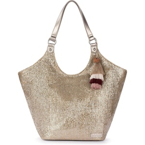 image:imageSakroots The Sak Roma Shopper Shoulder Bag Large Purse amp Tote Bag with Double Straps amp Zipper Pockets for Everyday amp TravelPyrite Straw