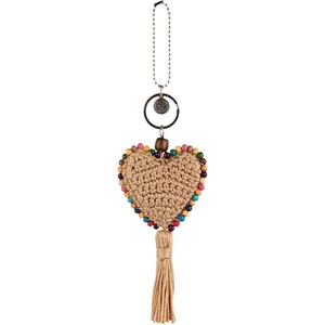 image:imageThe Sak Back to Bali Heart Dangle in HandCrochet Decorative Keychain Bamboo