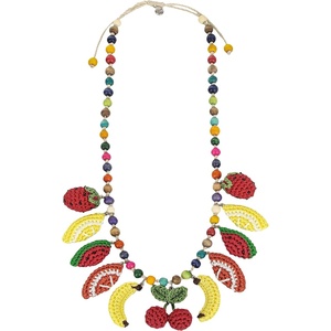 image:imageThe Sak Clara Charm Necklace in Crochet Adjustable Statement Necklace Fruits