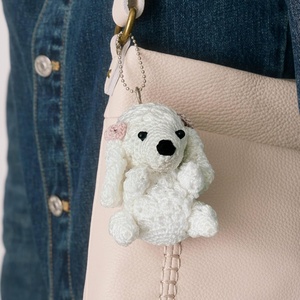 image:imageThe Sak Dog Dangle Keychain in Crochet Chain Closure White Poodle