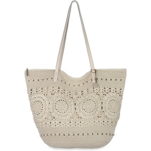 image:imageThe Sak Faye Tote Bag  Hand Crochet Womens Purse For Everyday amp Travel  Handbag With Zipper Pocket amp Shoulder StrapsNatural Medallion