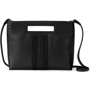 image:imageThe Sak Linden Convertible Crossbody Bag in Crochet Adjustable Multi Use StrapBlack Vachetta