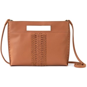image:imageThe Sak Linden Convertible Crossbody Bag in Crochet Adjustable Multi Use StrapTobacco Vachetta