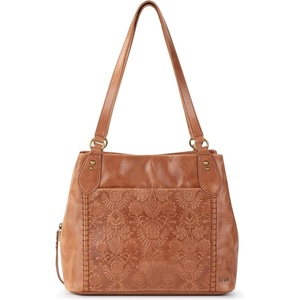 image:imageThe Sak Womens Melrose Leather SatchelTobacco Floral Embossed