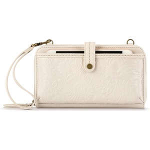 image:imageThe Sak Womens Iris Smartphone Crossbody Bag in LeatherStone Floral Embossed