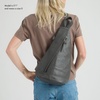 image:imageThe Sak Geo Sling Backpack in Crochet Single Sling Shoulder Strap BlackSlate