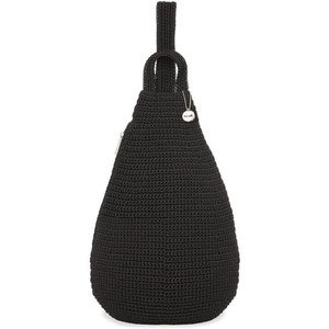 image:imageThe Sak Geo Sling Backpack in Crochet Single Sling Shoulder Strap BlackBlack
