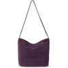 image:imageThe Sak De Young Leather Hobo Bag  Shoulder Purse with Zipper PocketAubergine Suede