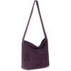 image:imageThe Sak De Young Leather Hobo Bag  Shoulder Purse with Zipper PocketAubergine Suede