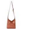 image:imageThe Sak De Young Leather Hobo Bag  Shoulder Purse with Zipper PocketTobacco Floral Emboss