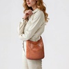 image:imageThe Sak De Young Leather Hobo Bag  Shoulder Purse with Zipper PocketTobacco Floral Emboss