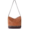 image:imageThe Sak De Young Leather Hobo Bag  Shoulder Purse with Zipper PocketTobacco Snake Block