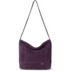 image:imageThe Sak De Young Leather Hobo Bag  Shoulder Purse with Zipper PocketAubergine Suede