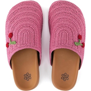 image:imageThe Sak Bolinas Clog  Womens Slip On Mule Shoes Cushioned ComfortHand Crochet  Pink Cherries