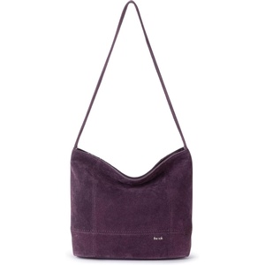 image:imageThe Sak De Young Leather Hobo Bag  Shoulder Purse with Zipper PocketAubergine Suede