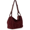 image:imageThe Sak Los Feliz Hobo Purse  Premium Large Leather Womens Handbag for Everyday amp Travel  Durable Purse With Zipper PocketBlack Cherry Suede