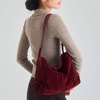 image:imageThe Sak Los Feliz Hobo Purse  Premium Large Leather Womens Handbag for Everyday amp Travel  Durable Purse With Zipper PocketBlack Cherry Suede