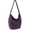 image:imageThe Sak Sequoia Leather Hobo Bag  Large Slouchy Shoulder Purse Zip PocketAubergine Suede