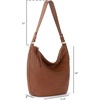image:imageThe Sak Sequoia Leather Hobo Bag  Large Slouchy Shoulder Purse Zip PocketCognac Woven