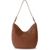 image:imageThe Sak Sequoia Leather Hobo Bag  Large Slouchy Shoulder Purse Zip PocketCognac Woven