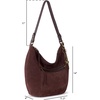 image:imageThe Sak Sequoia Leather Hobo Bag  Large Slouchy Shoulder Purse Zip PocketMahogany Suede