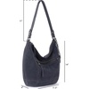 image:imageThe Sak Sequoia Leather Hobo Bag  Large Slouchy Shoulder Purse Zip PocketStorm Grey Suede