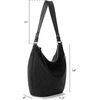 image:imageThe Sak Sequoia Leather Hobo Bag  Large Slouchy Shoulder Purse Zip PocketWoven Black