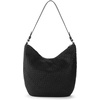 image:imageThe Sak Sequoia Leather Hobo Bag  Large Slouchy Shoulder Purse Zip PocketWoven Black