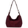 image:imageThe Sak Los Feliz Hobo Purse  Premium Large Leather Womens Handbag for Everyday amp Travel  Durable Purse With Zipper PocketBlack Cherry Suede