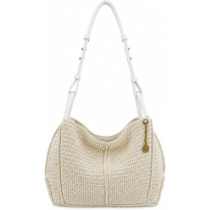image:imageThe Sak Los Feliz Hobo Purse  Premium Large Leather Womens Handbag for Everyday amp Travel  Durable Purse With Zipper PocketHand Crochet  Ecru
