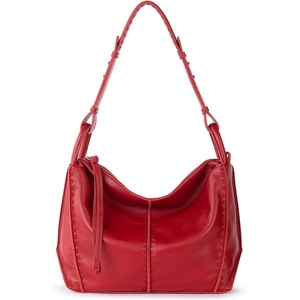 image:imageThe Sak Los Feliz Hobo Purse  Premium Large Leather Womens Handbag for Everyday amp Travel  Durable Purse With Zipper PocketScarlet