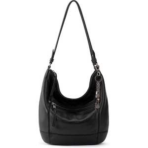 image:imageThe Sak Sequoia Leather Hobo Bag  Large Slouchy Shoulder Purse Zip PocketBlack