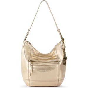 image:imageThe Sak Sequoia Leather Hobo Bag  Large Slouchy Shoulder Purse Zip PocketLight Gold