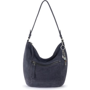 image:imageThe Sak Sequoia Leather Hobo Bag  Large Slouchy Shoulder Purse Zip PocketStorm Grey Suede