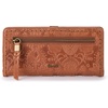 image:imageThe Sak Mira Large Leather Wallet  Womens Wallet Snap ClosureTobacco Floral Emboss